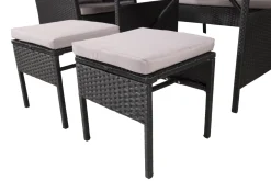 Fjôrd Tuinset Knock Set Zwart Wicker Grijs