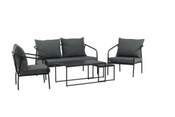 Fjôrd Tuinset Sopot Set- Zwart/Grijs Staal