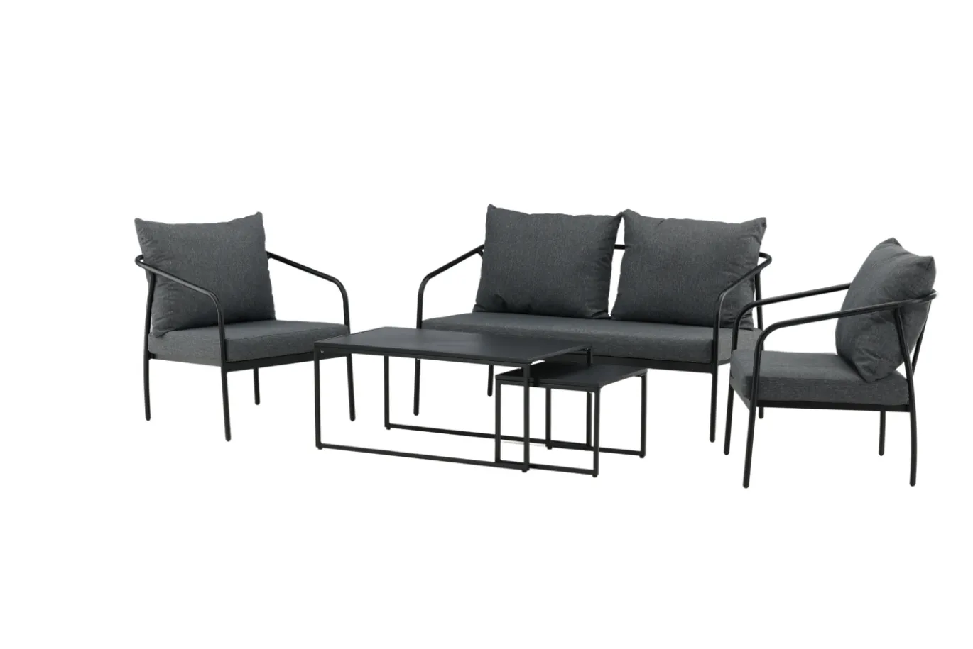 Fjôrd Tuinset Sopot Set- Zwart/Grijs Staal