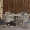 Fjôrd Tuinset Tilos Rond Lichtgrijs Wicker Beige 5-delig