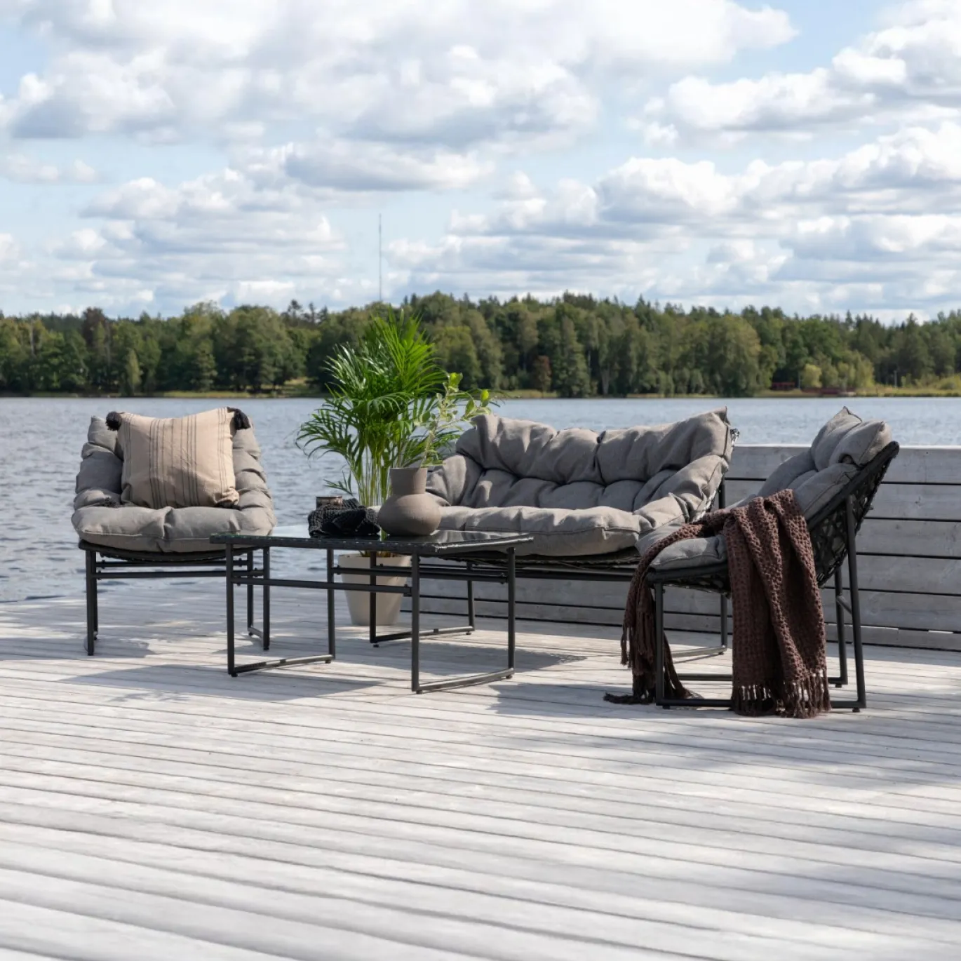 Fjôrd Tuinset Tina Set- Zwart /Grijs Staal