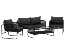 Fjôrd Tuinset Utah Set Zwart Touw Seater
