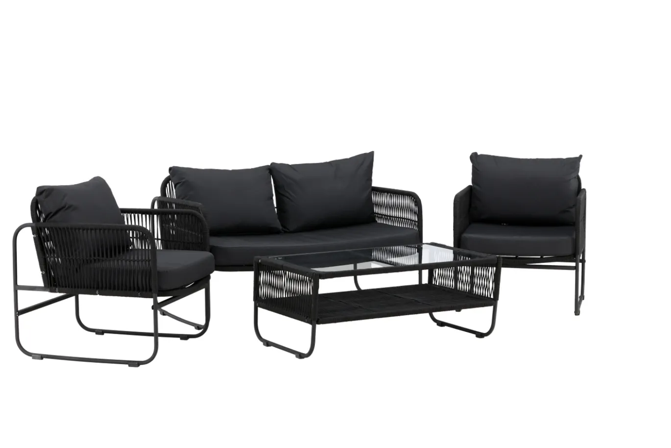 Fjôrd Tuinset Utah Set Zwart Touw Seater