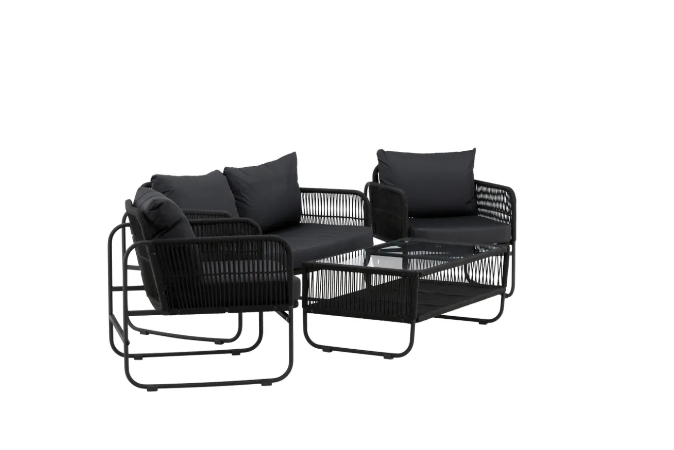 Fjôrd Tuinset Utah Set Zwart Touw Seater