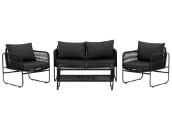 Fjôrd Tuinset Utah Set Zwart Touw Seater