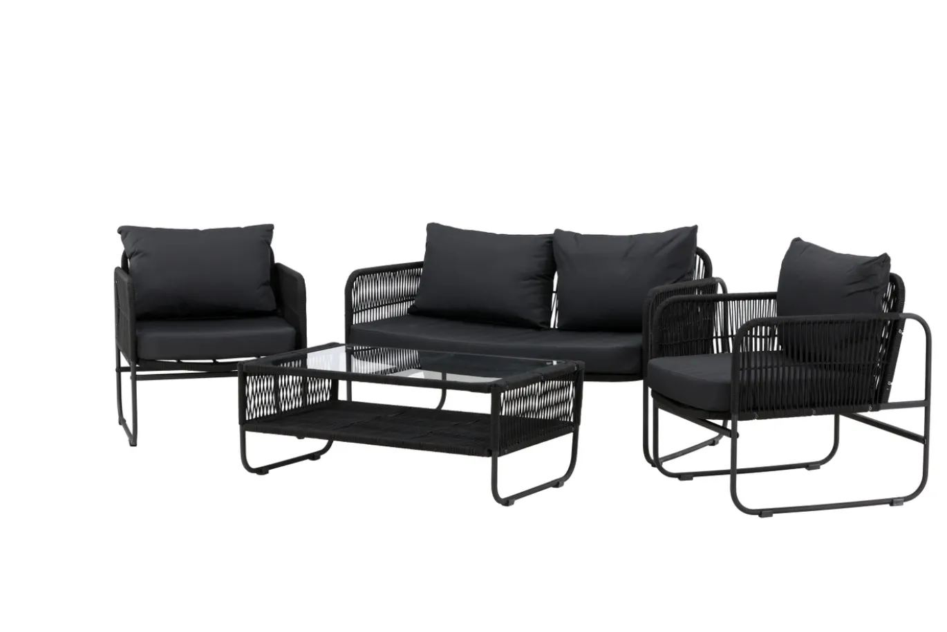 Fjôrd Tuinset Utah Set Zwart Touw Seater