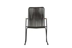 Fjôrd Tuinstoel Bois Aluminium/touw Donkergrijs