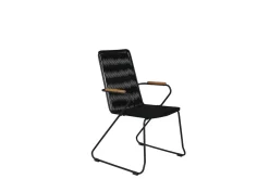 Fjôrd Tuinstoel Bois Zwart Touw/Zwart Staal
