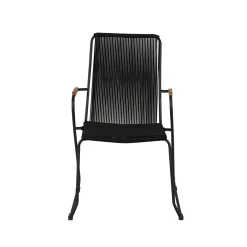 Fjôrd Tuinstoel Bois Zwart Touw/Zwart Staal