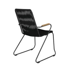 Fjôrd Tuinstoel Bois Zwart Touw/Zwart Staal