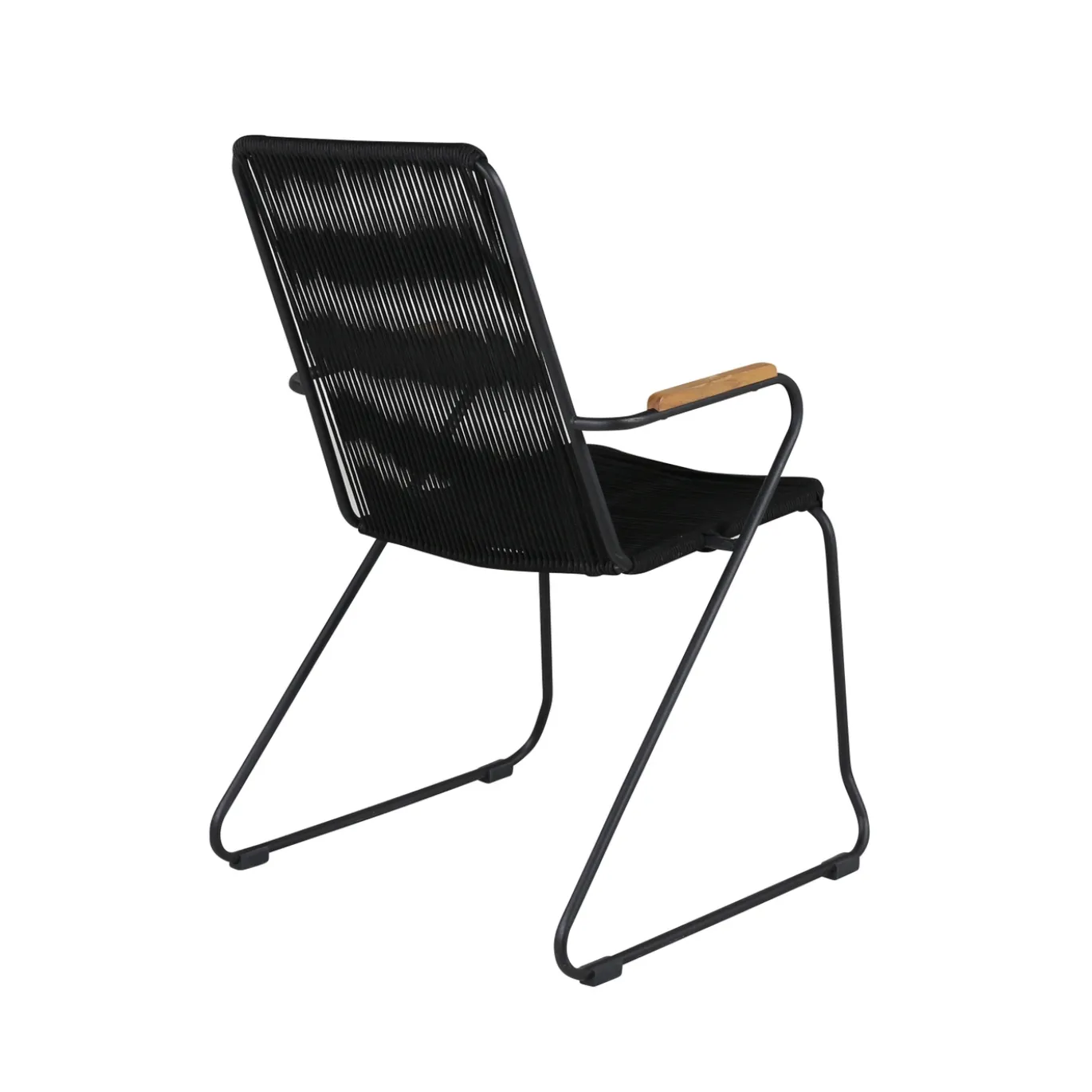 Fjôrd Tuinstoel Bois Zwart Touw/Zwart Staal