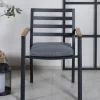 Fjôrd Tuinstoel Brasilia Zwart Aluminium/Teakhout