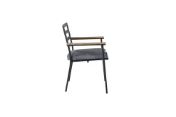 Fjôrd Tuinstoel Brasilia Zwart Aluminium/Teakhout