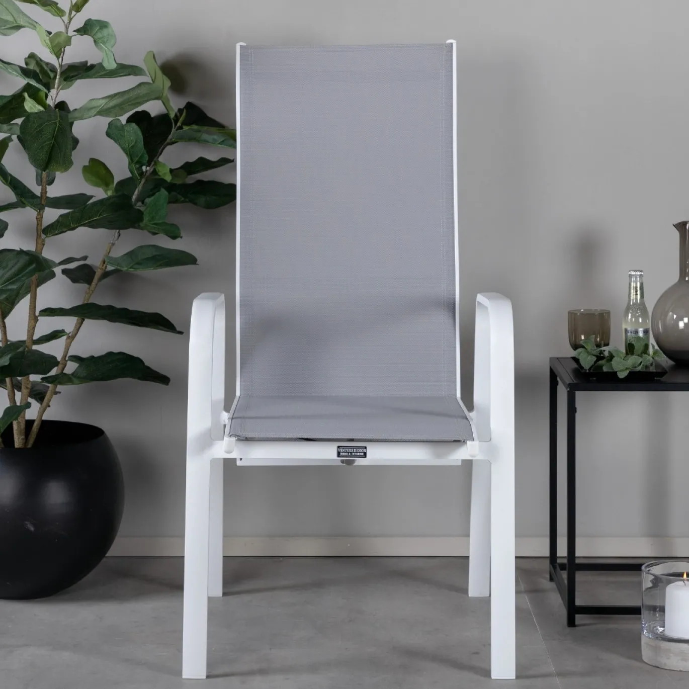 Fjôrd Tuinstoel Copacabana Wit/Grijs