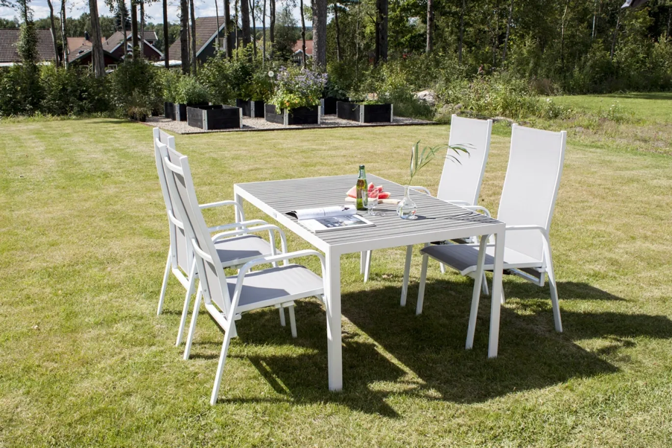 Fjôrd Tuinstoel Copacabana Wit/Grijs