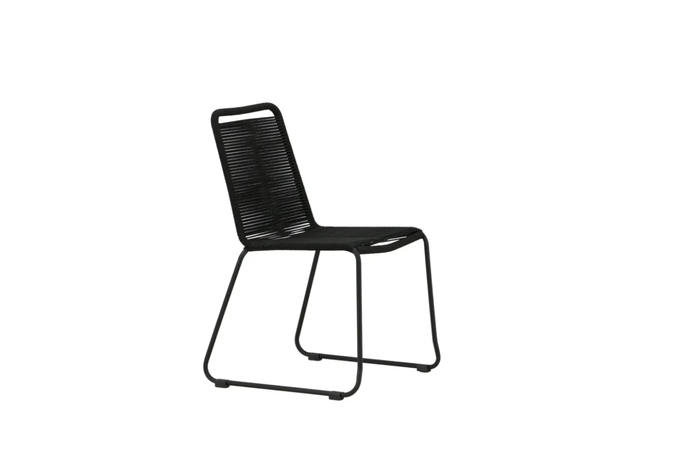 Fjôrd Tuinstoel Lindos Zwart Alu Zwart Touw