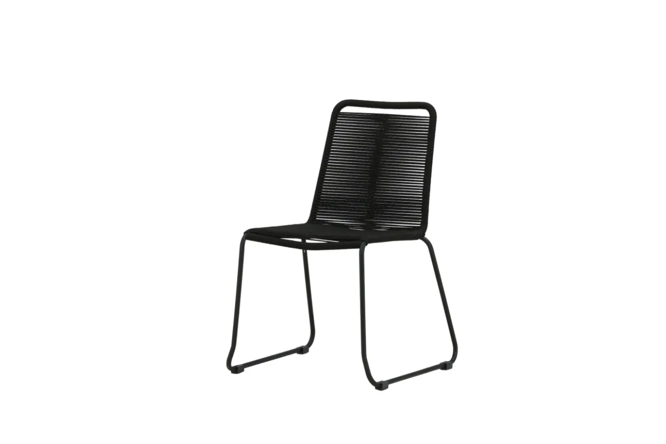 Fjôrd Tuinstoel Lindos Zwart Alu Zwart Touw