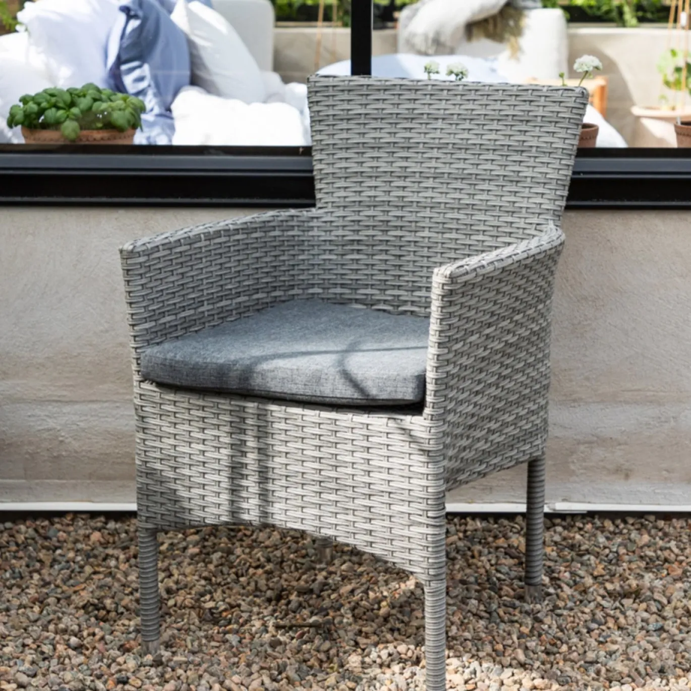 Fjôrd Tuinstoel Malina Aluminium Grijs Wicker