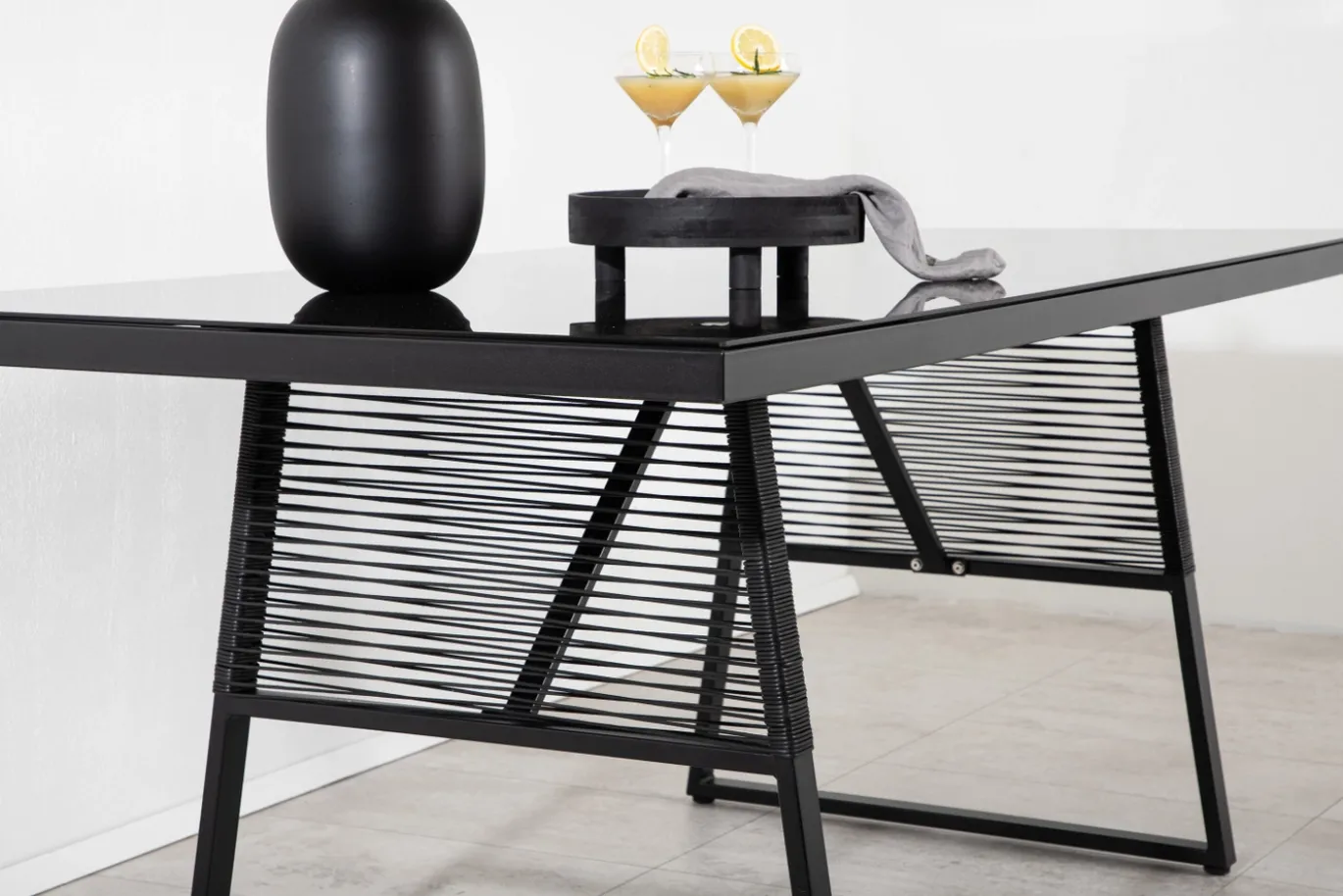 Fjôrd Tuintafel Dallas Zwart 193x90cm