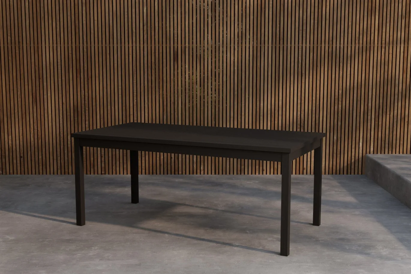 Fjôrd Tuintafel Kenya Teak Zwart 180x90cm