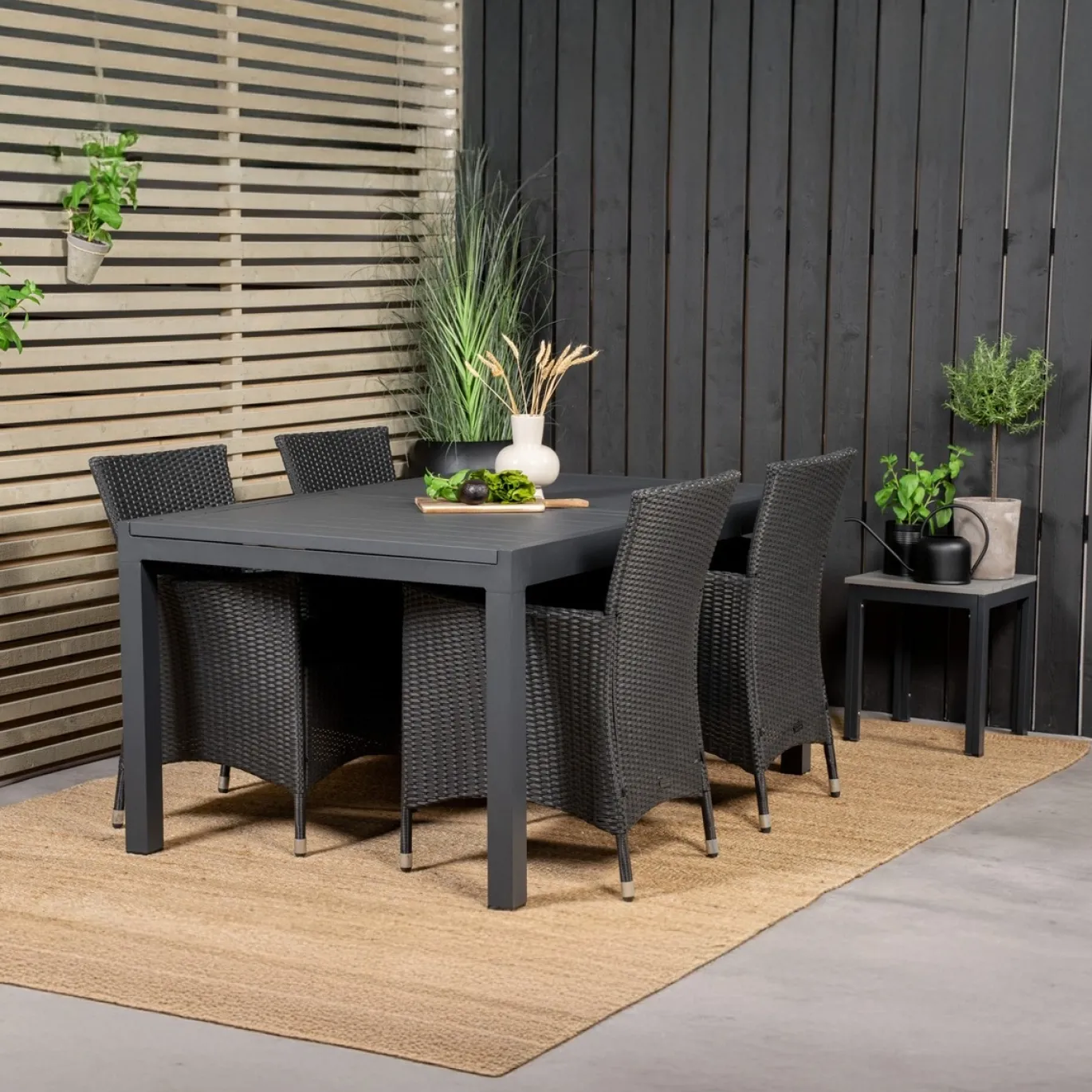 Fjôrd Tuintafel Marbella Zwart 160x100cm