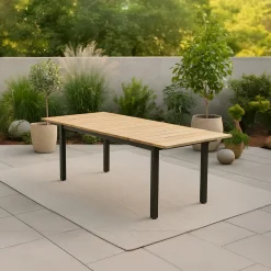 Fjôrd Tuintafel Mexico Naturel/Zwart 180x90cm