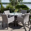 Fjôrd Tuintafel Volta Rond Grijs Wicker/Glas Ø90cm