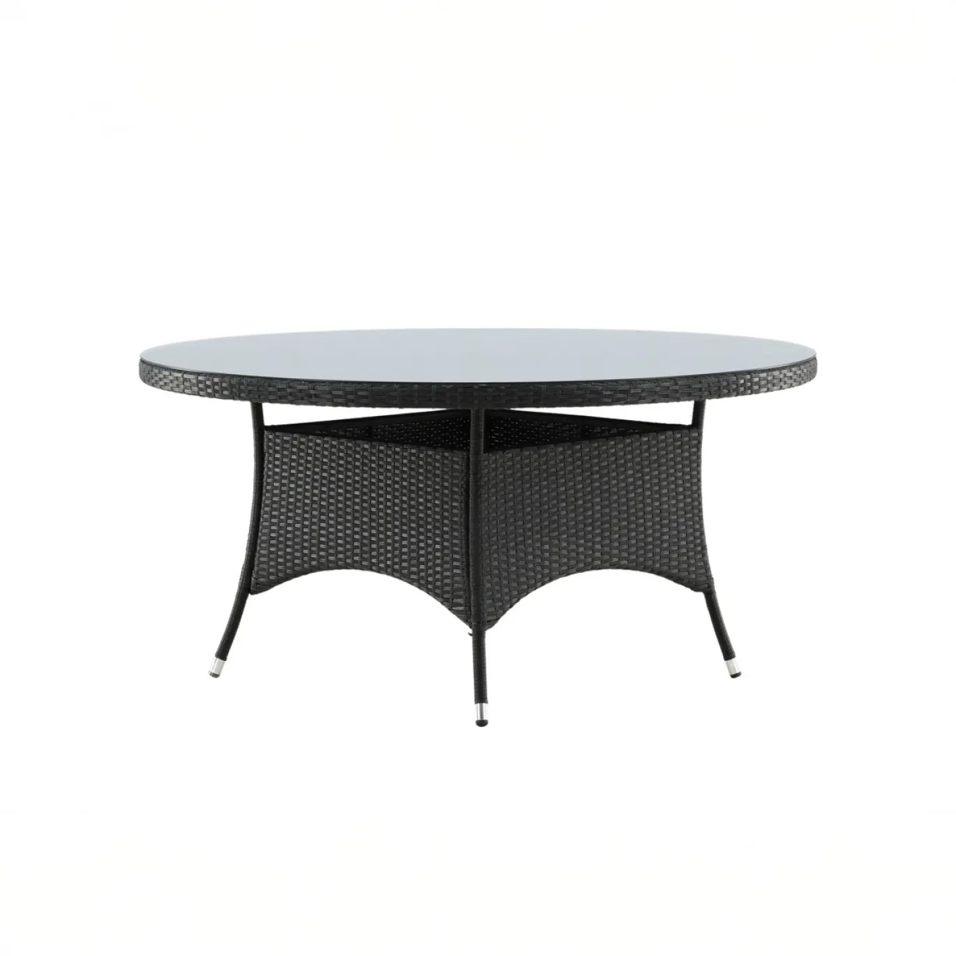 Fjôrd Tuintafel Volta Rond Grijs Wicker/Glas Ø90cm