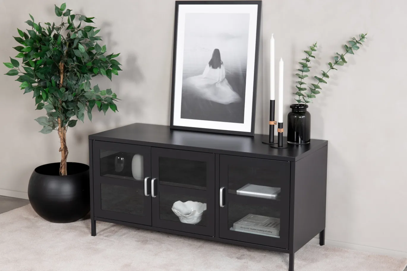 Fjôrd Tv-meubel Acero Zwart 120cm