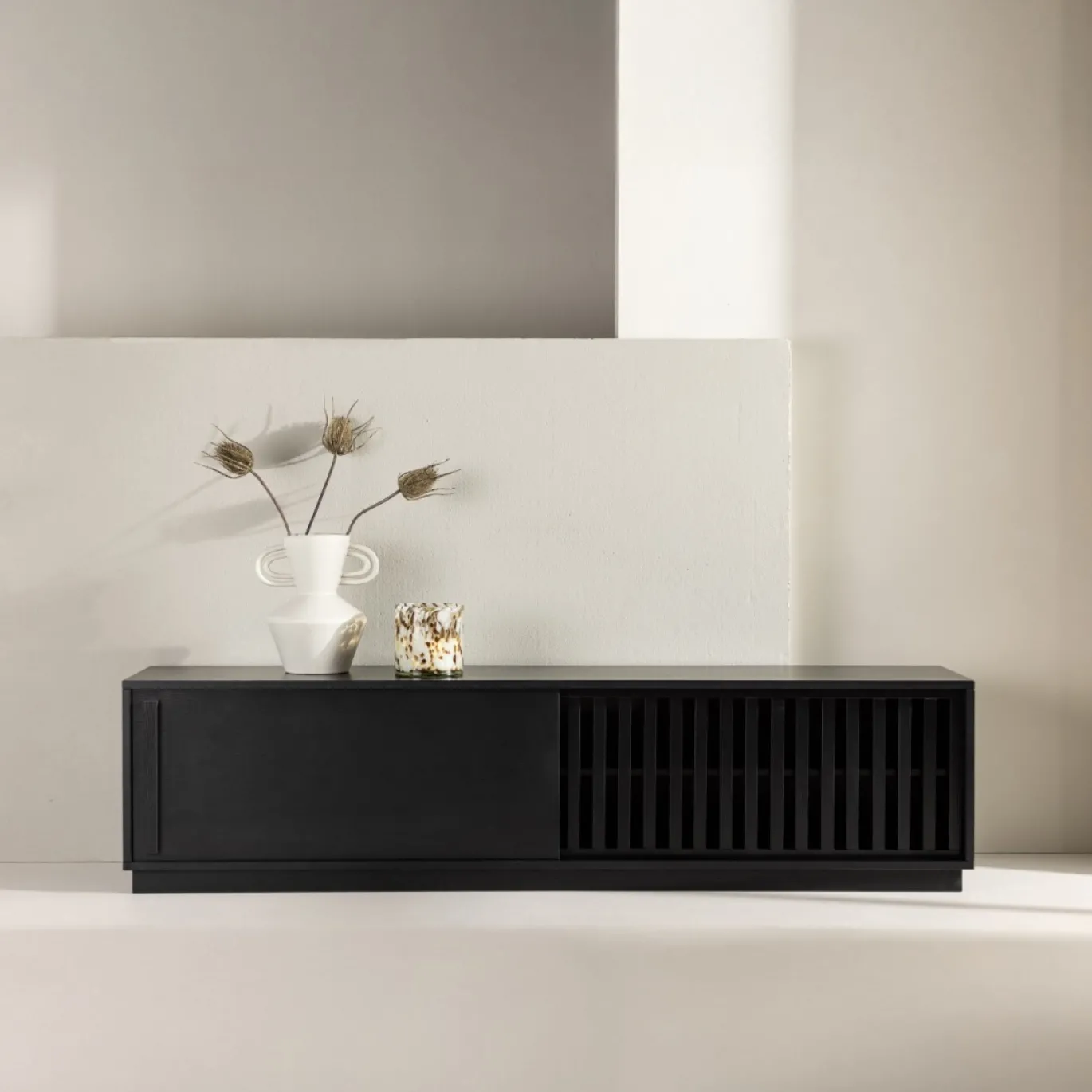 Fjôrd Tv-meubel Lugo Zwart Melamine