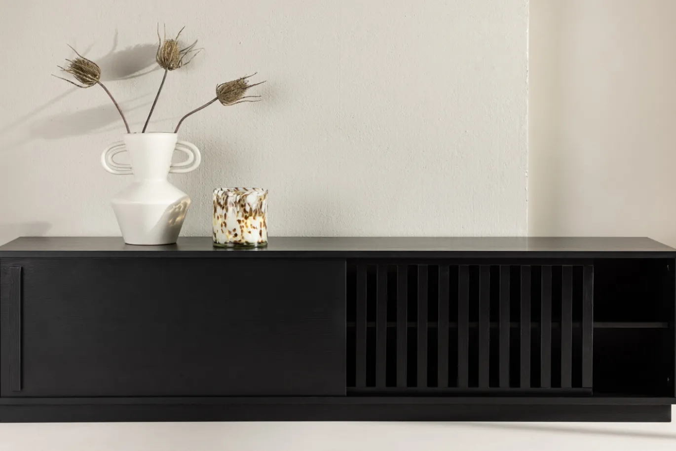 Fjôrd Tv-meubel Lugo Zwart Melamine