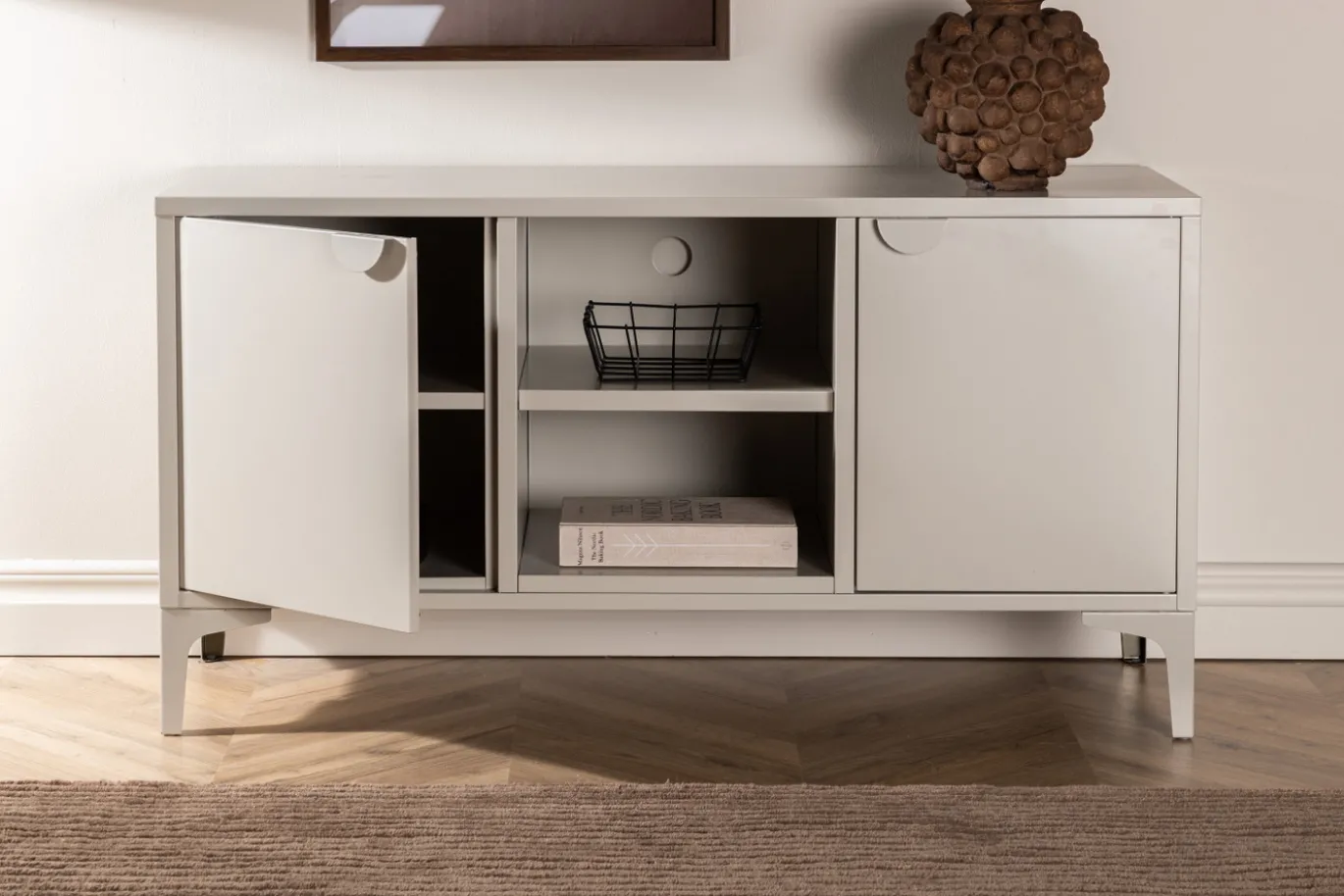 Fjôrd Tv-meubel Piring Staal Beige 63x120cm