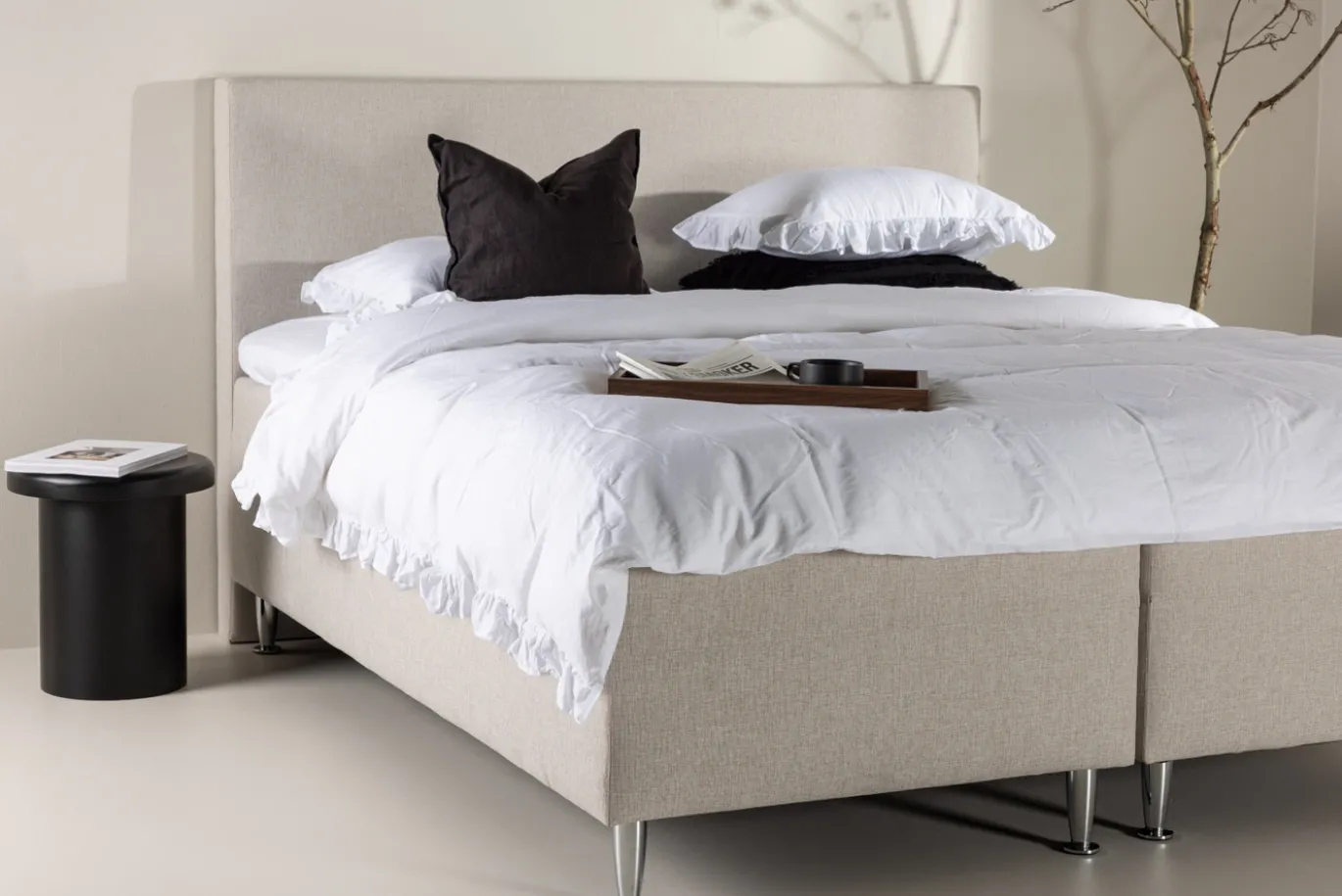 Fjôrd Tweepersoonsbed Mesa 180x200cm Beige