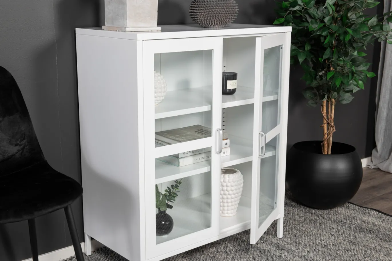 Fjôrd Vitrinekast Acero Wit 97x80cm
