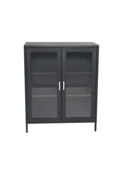 Fjôrd Vitrinekast Acero Zwart 97x80cm
