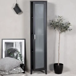 Fjôrd Vitrinekast Acero Zwart 150x35cm