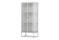 Fjôrd Vitrinekast Garis Hoog Staal Beige