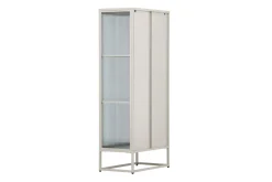 Fjôrd Vitrinekast Garis Hoog Staal Beige
