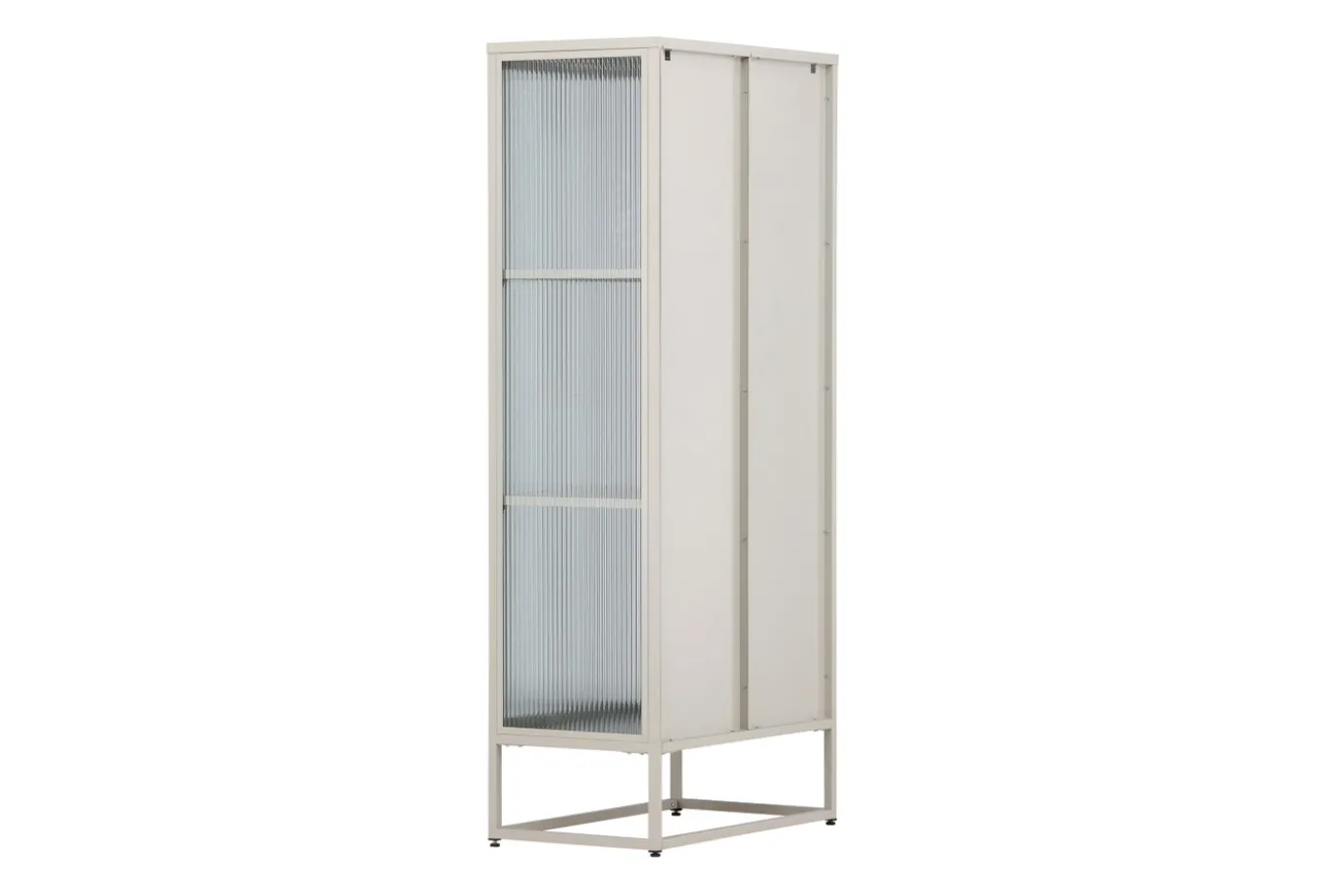 Fjôrd Vitrinekast Garis Hoog Staal Beige