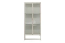 Fjôrd Vitrinekast Garis Hoog Staal Beige