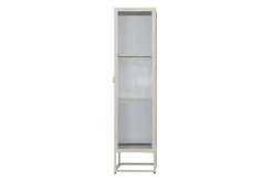 Fjôrd Vitrinekast Garis Hoog Staal Beige