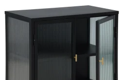 Fjôrd Vitrinekast Garis Zwart
