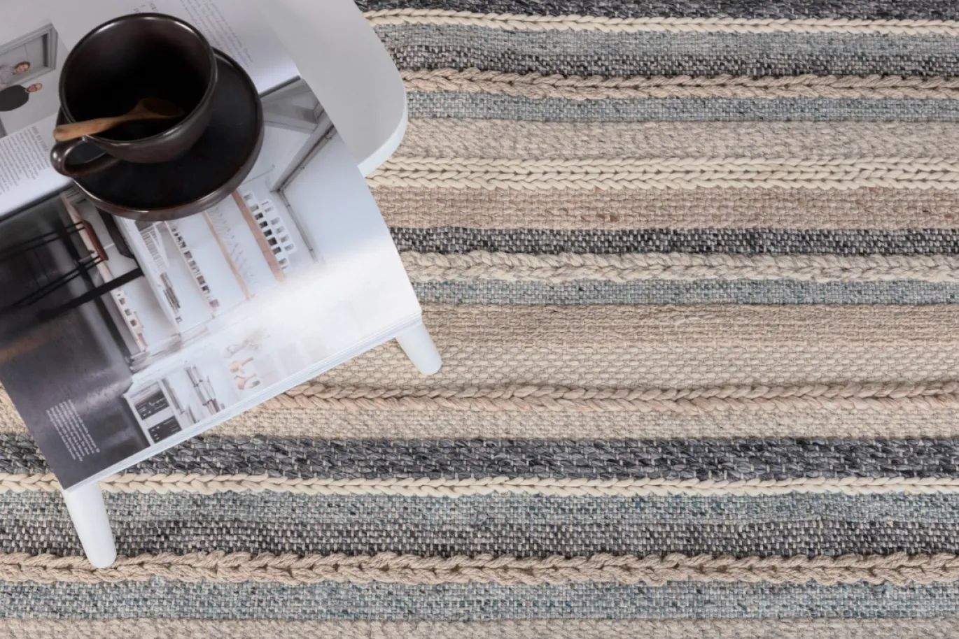 Fjôrd Vloerkleed Gudha 170x240 Beige Blauw