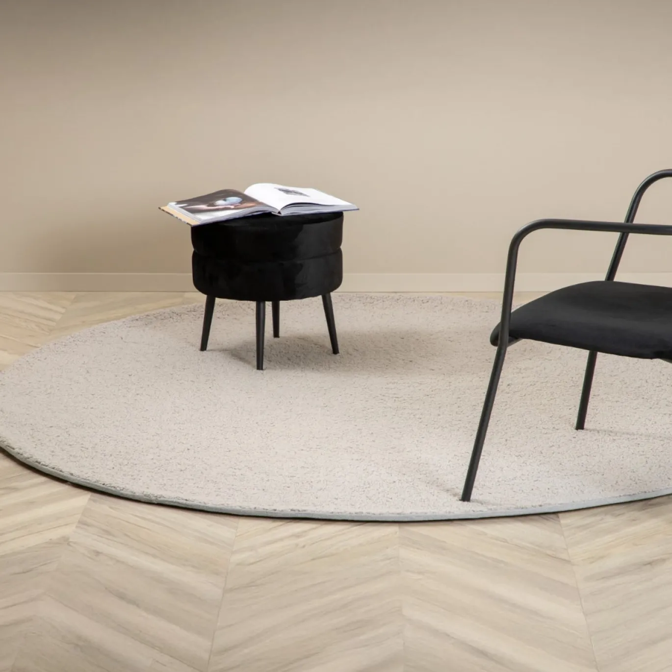 Fjôrd Vloerkleed Teddy ⌀200cm Grijs