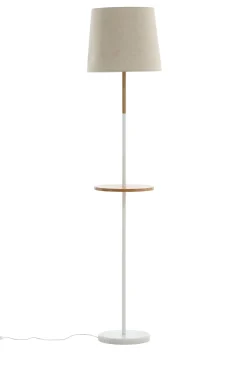 Fjôrd Vloerlamp Hattman Wit Hout Marmer /Linnen