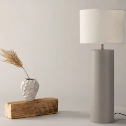 Fjôrd Vloerlamp Umeå x Josefin Lustig Grijs Linnen Stof