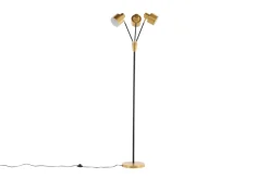 Fjôrd Vloerlamp Vifta 3-lichts Zwart/brass