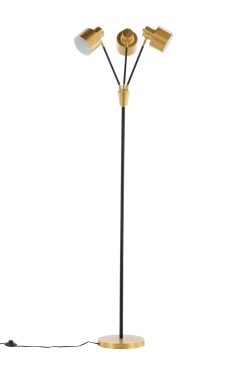 Fjôrd Vloerlamp Vifta 3-lichts Zwart/brass