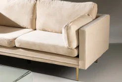 Fjôrd 3-zitsbank Boom Velvet Beige met Gouden Onderstel