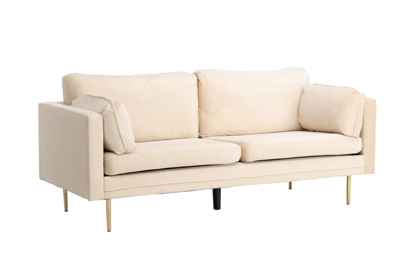 Fjôrd 3-zitsbank Boom Velvet Beige met Gouden Onderstel